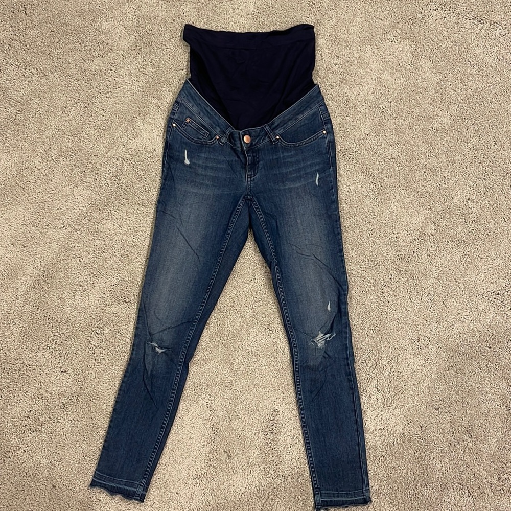 Seraphine Organic Cotton Over Bump Maternity Jeans, size 4